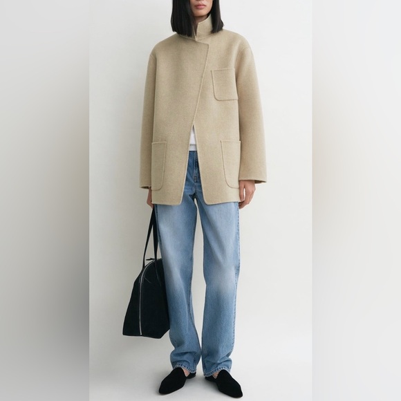 Toteme Jackets & Blazers - Toteme Patch Pocket Double Jacket, 40, Fawn Melange